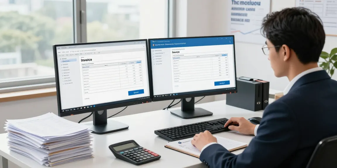 Analyze and verify invoices to detect fraud invoice in a professional office setting.