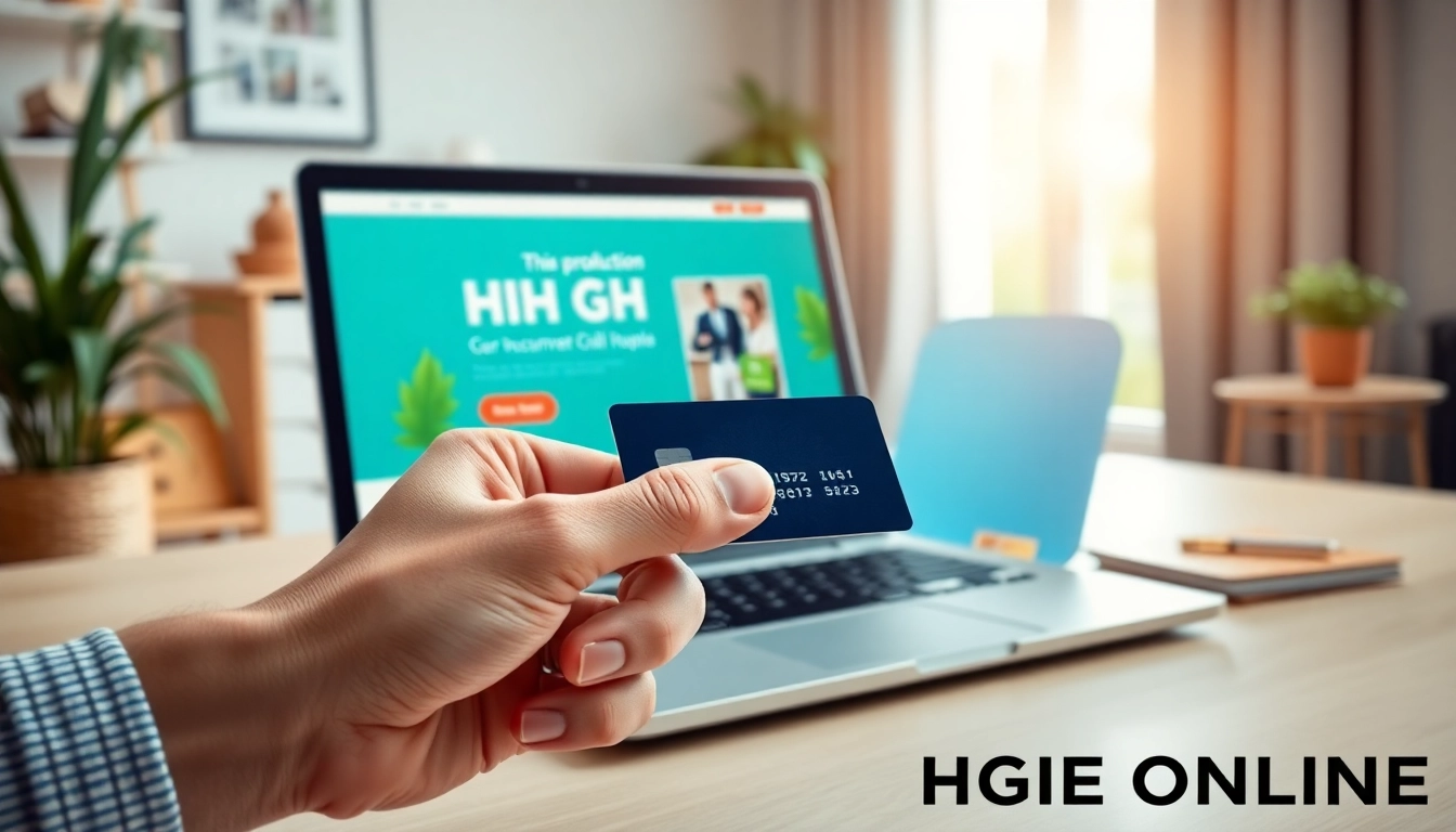 Engaging scene showing a user ready to BUY HGH ONLINE with a laptop and credit card.