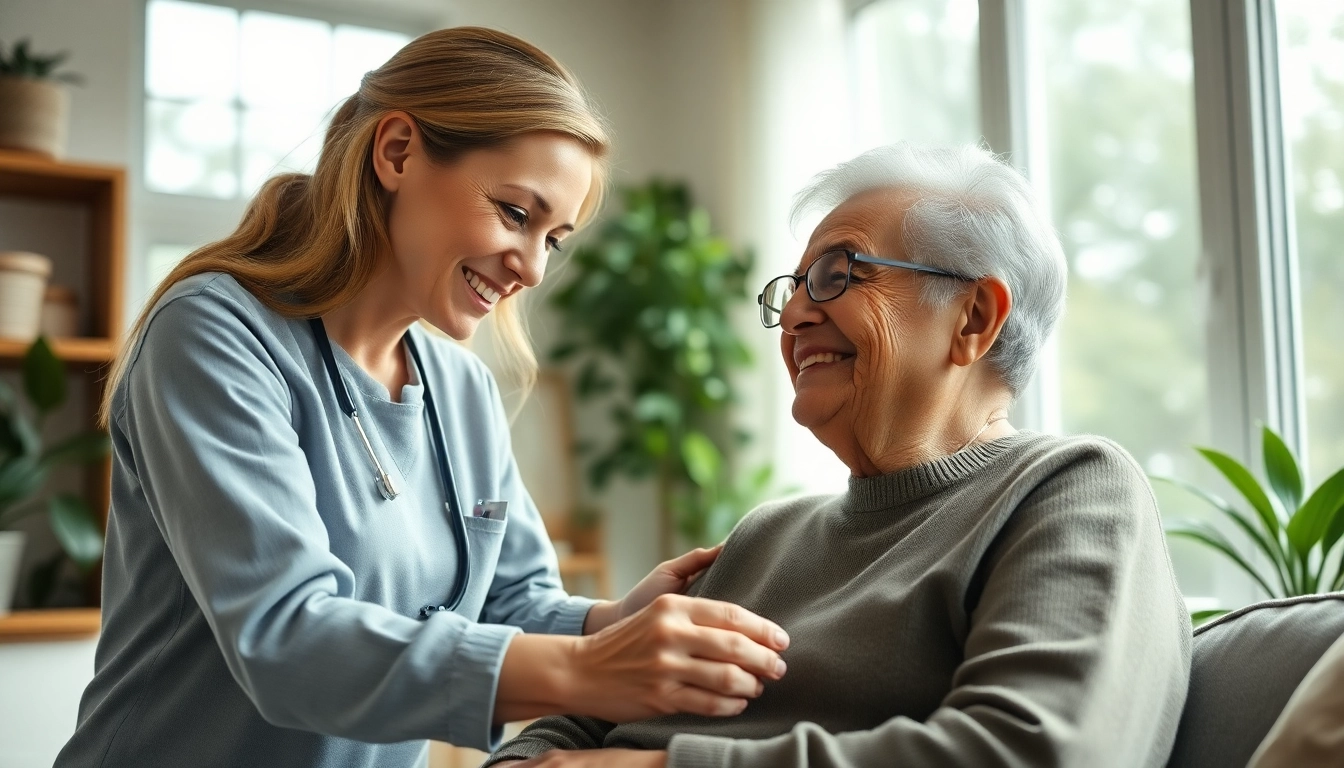 Home care service in Austin TX helping a senior feel comfortable and supported.