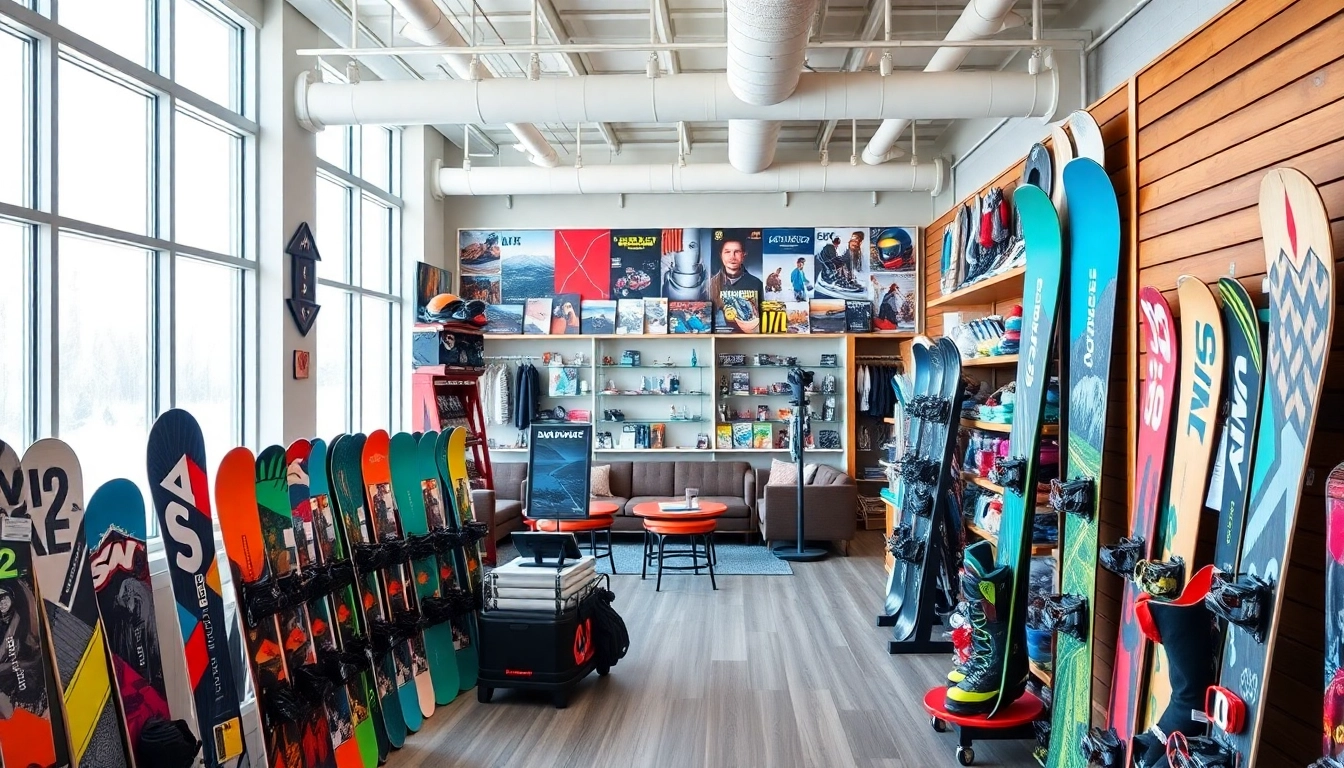 Explore diverse selections at a snowboard store featuring top-quality snowboards and gear.