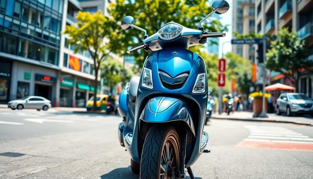 50ccm Roller in urban environment, showcasing design and features.