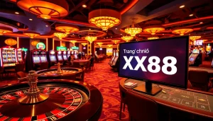 Experience the thrill of gambling on Trang chủ XX88 with lively poker tables and colorful slot machines.