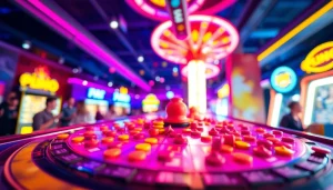 Engaging plinko game reviews showcasing a vibrant board with tokens in motion.