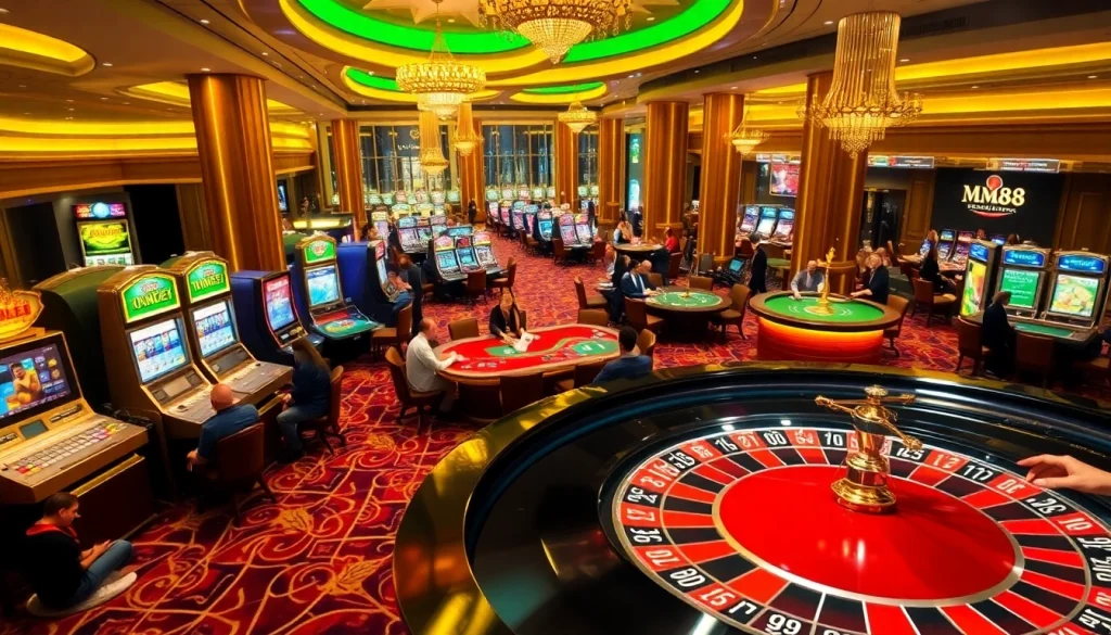 Experience the thrill of betting at Nhà cái MM88 with lively casino tables and vibrant action.