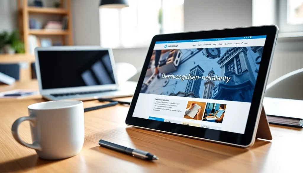 Verken de functionaliteiten van https://bedrijvengidsen-nederland.nl in een professionele kantooromgeving.