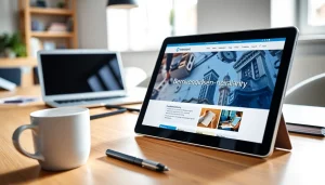 Verken de functionaliteiten van https://bedrijvengidsen-nederland.nl in een professionele kantooromgeving.