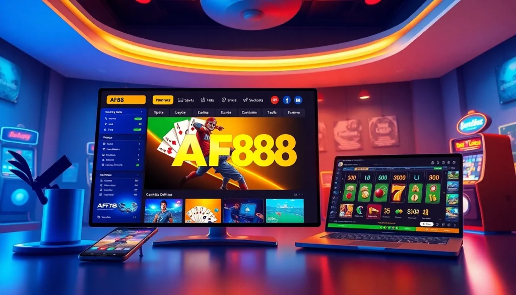 AF88 platform showcasing user-friendly online betting options with exciting graphics.