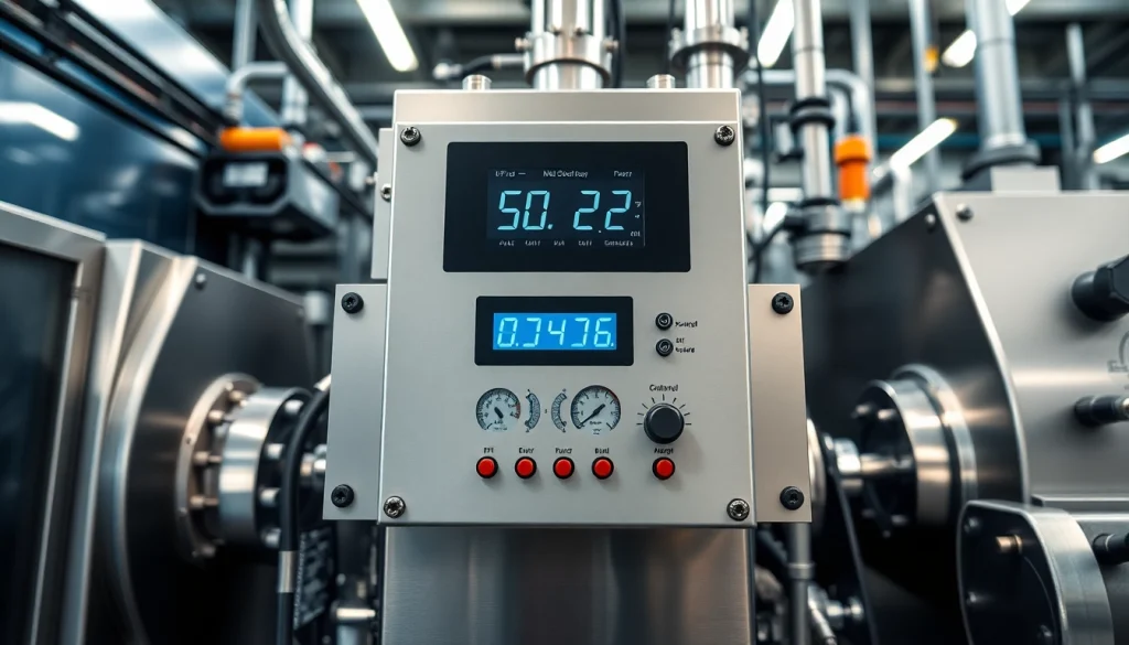 Adjusting the Mould Temperature Controller in a high-tech industrial setting.
