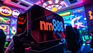 Engaged gamers competing with the mm88 brand in a vibrant digital gaming environment