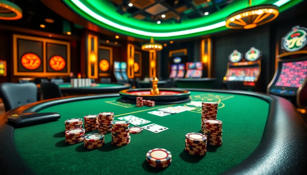 Découvrez l’action du poker à haut enjeu sur 79king, mettant en scène des tapis de poker luxueux, des machines à sous éclatantes et une rotation intense de la roue de roulette.