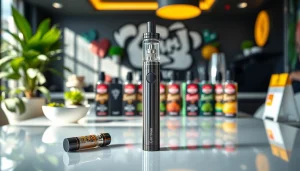 Experience the smooth vaping with a high-quality jeeter juice pen set against vibrant flavors.