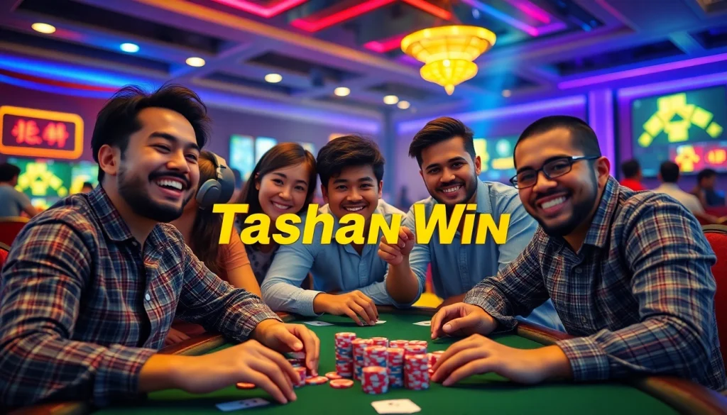 Players celebrating during a game on Tashan Win, enjoying the thrill of online gaming and fun.