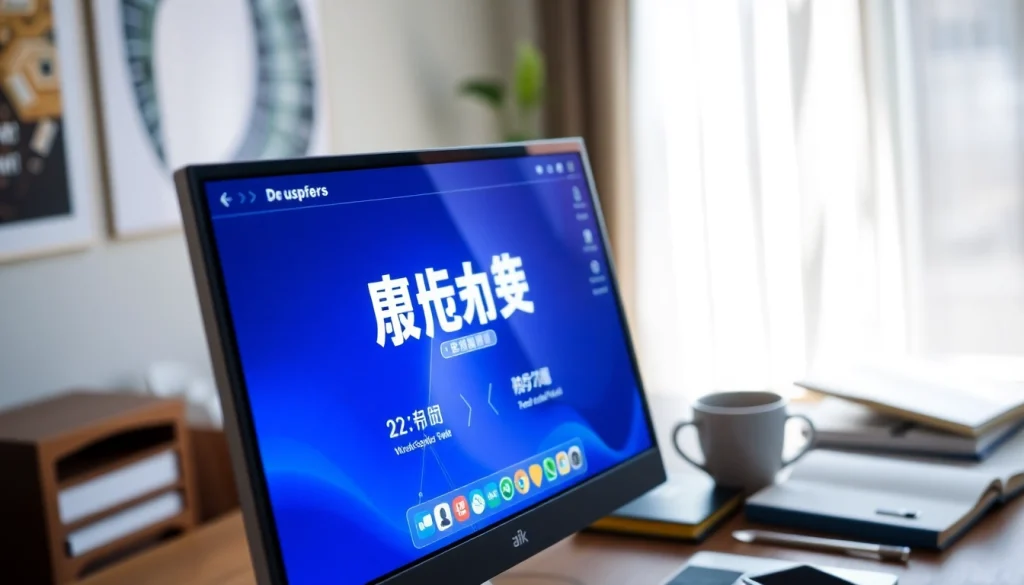 Showcasing 搜狗浏览器 on a sleek computer screen in a modern workspace.