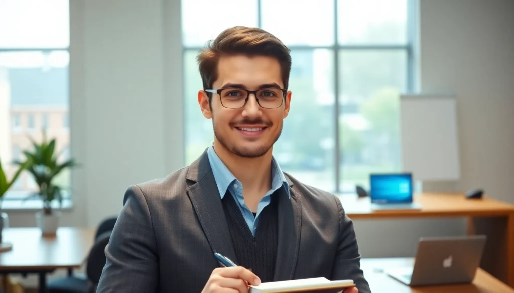 Portrait of Noah Caluori in a modern office, reflecting his entrepreneurial journey at https://diknews.co.uk/noah-caluori/.