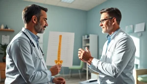 Get chiropractic care insights on https://www.drzavosh.com with a doctor consulting a patient in a clinic.
