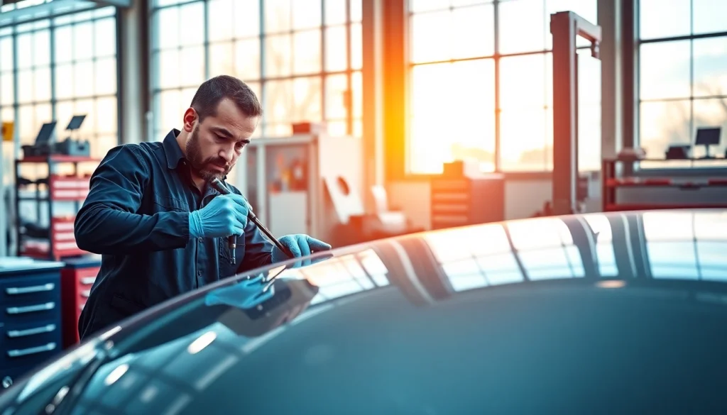 Repairing a windshield at crystalautoglass.pro with a focus on precision and quality service.