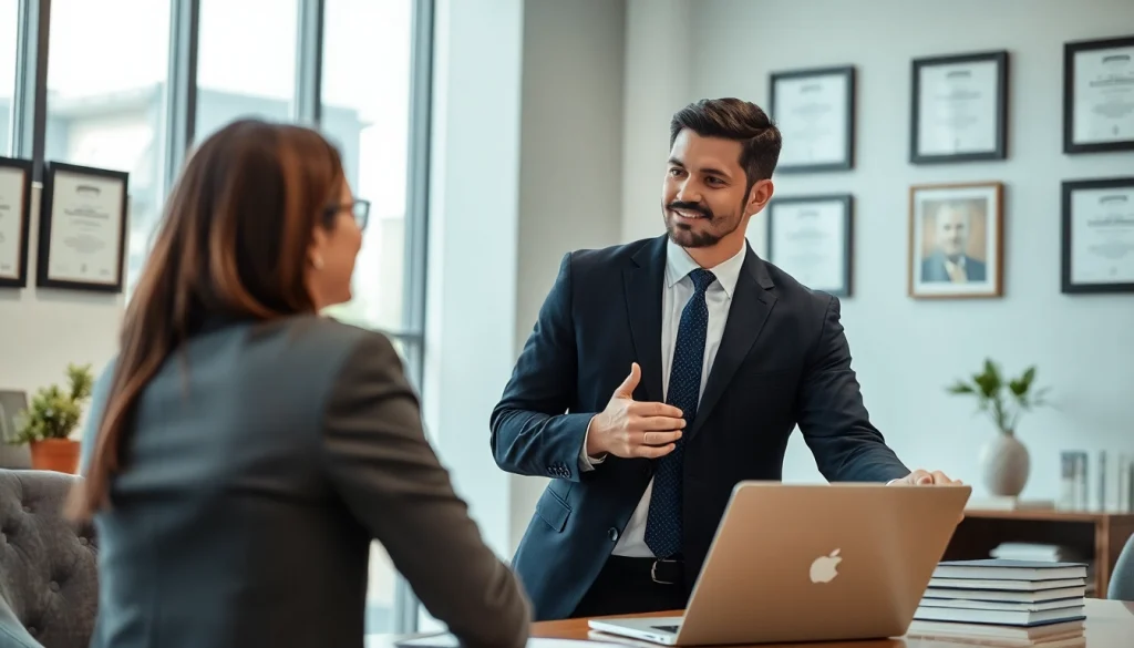 Engaging consultation at https://www.cohanlegal.com with a personal injury lawyer assisting a client.