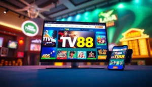 TV88 online gaming interface showcasing sports betting and slot games