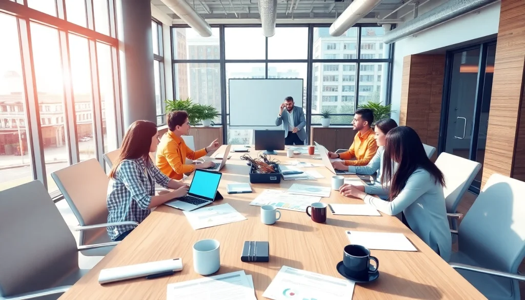 Boost collaboration in the JBO rental office with a vibrant workspace scene.