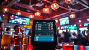 Engage with the best sports betting sites for Mexico illustrated in a vibrant sports bar atmosphere.