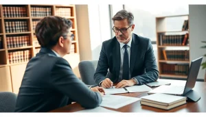 Plantation, Boca Raton & Aventura Probate Lawyer consulting with a client in a modern legal office.