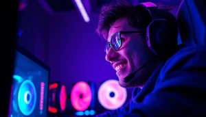 Tampilkan daftar ggsoft game dalam suasana gaming yang dinamis dan modern.