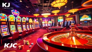 KJC AC 3 casino scene featuring slot machines and poker tables.