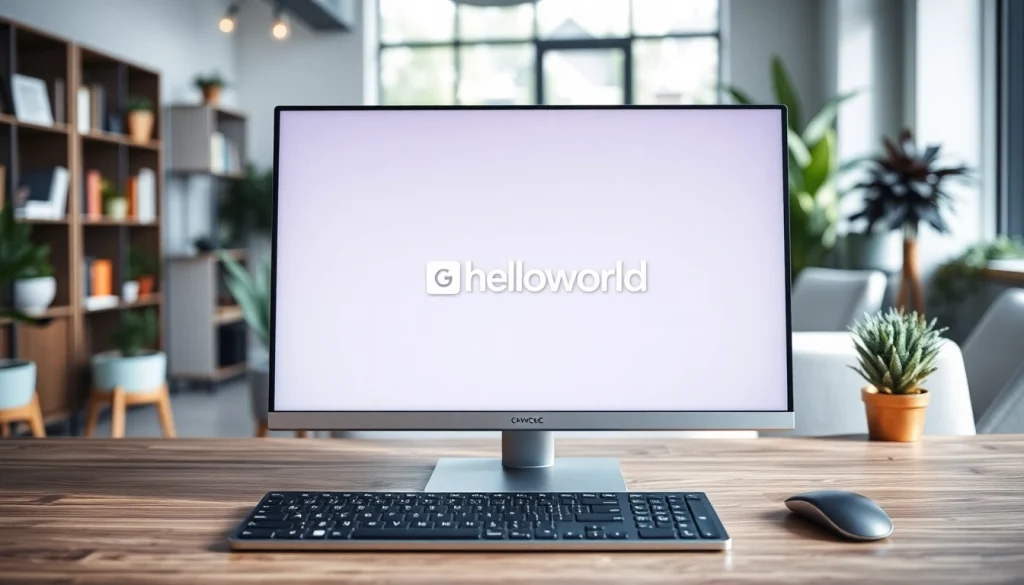 Enhance your productivity with the helloworld电脑版 app displayed on a modern computer.