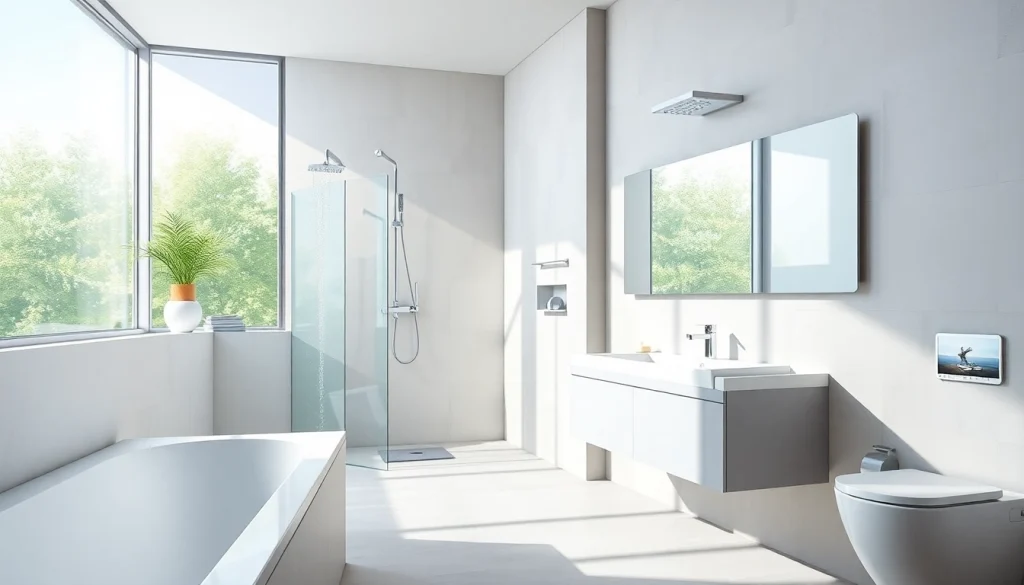 Produkte von Sonni sanitär in einem modernen Badezimmer-Setting, stilvoll angeordnet.