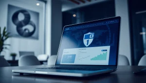 Enhance your cybersecurity with 火绒安全 software interface displayed in a modern office.