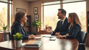 Consulting scene for family law at https://www.buckheadfamilylaw.com with an experienced attorney and clients.