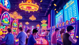 Menggambarkan suasana permainan scater4d game yang penuh energi dan kegembiraan dengan pemain yang berinteraksi.