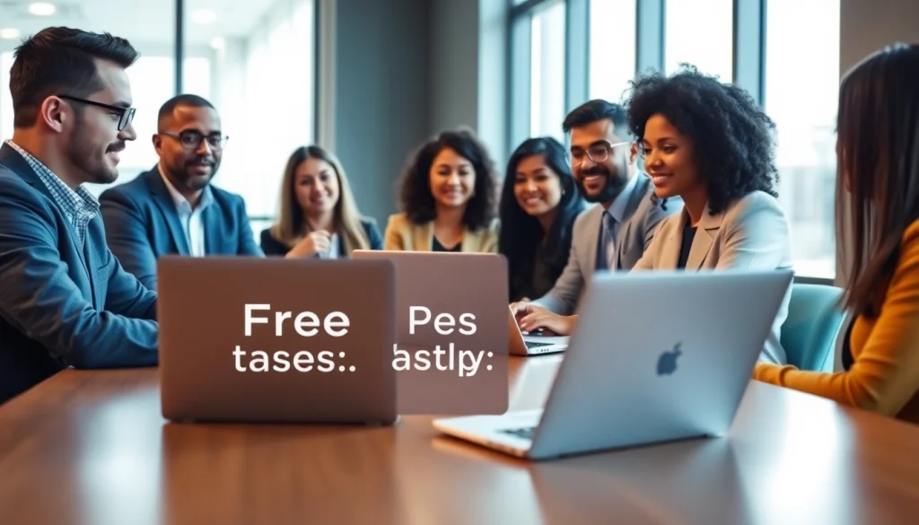 Streamlined discussion on a free job post among hiring professionals in a bright office.