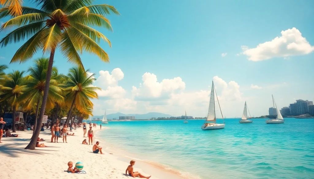 Experience St. Pete's lively beach atmosphere with tourists enjoying the sun and waterfront.