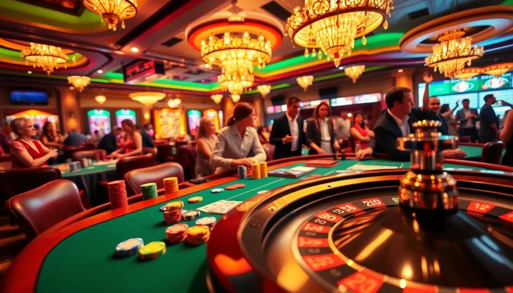 At https://c168.design/, players engage in high-stakes poker, showcasing anticipation and excitement in a vibrant casino setting.
