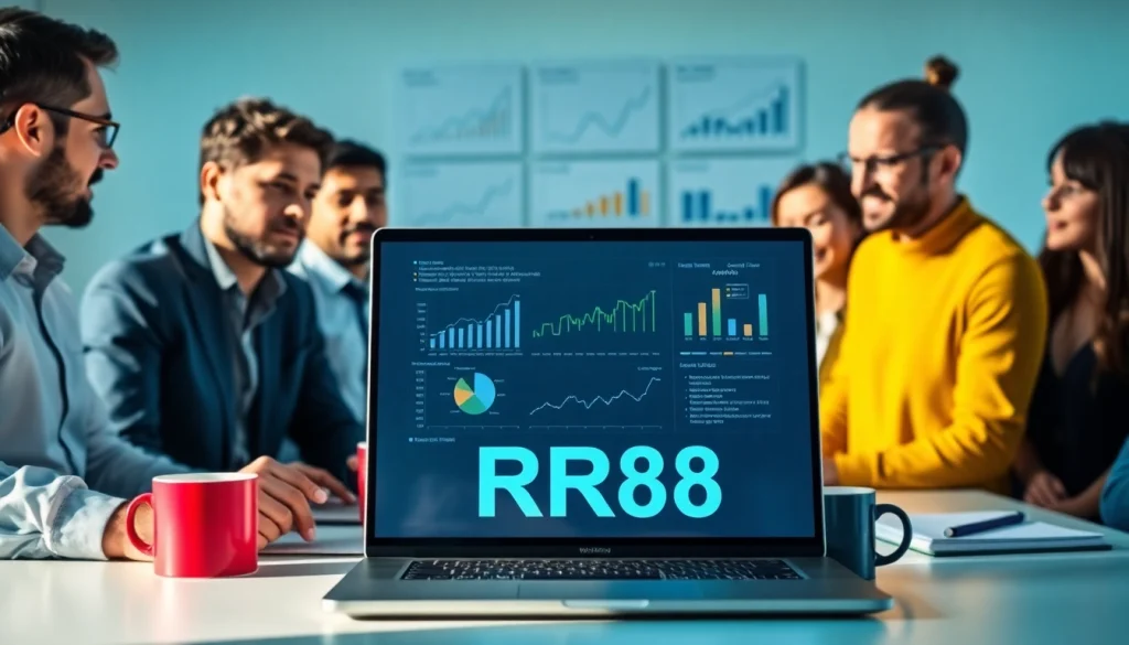 Analyze strategies for RR88 in a digital marketing meeting with diverse professionals.