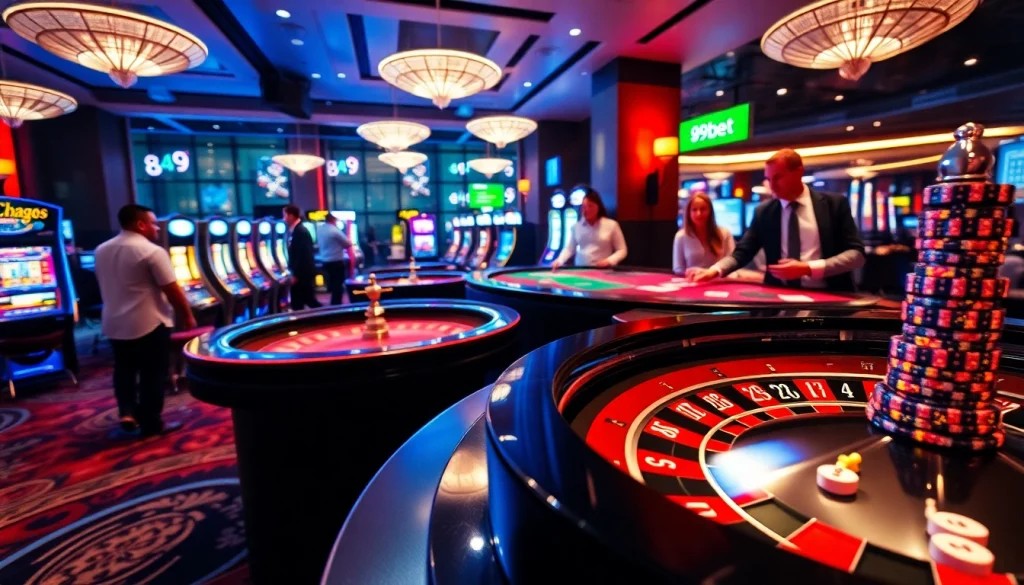 Experience the thrill of the table games at 89bet, featuring vibrant roulette and eager players.