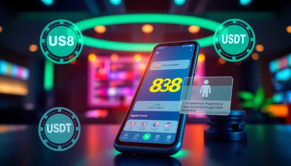 MV88 app interface showcasing secure USDT transactions for online gambling.