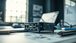 Showcase of a Bluetooth module highlighting its design and connectivity features.