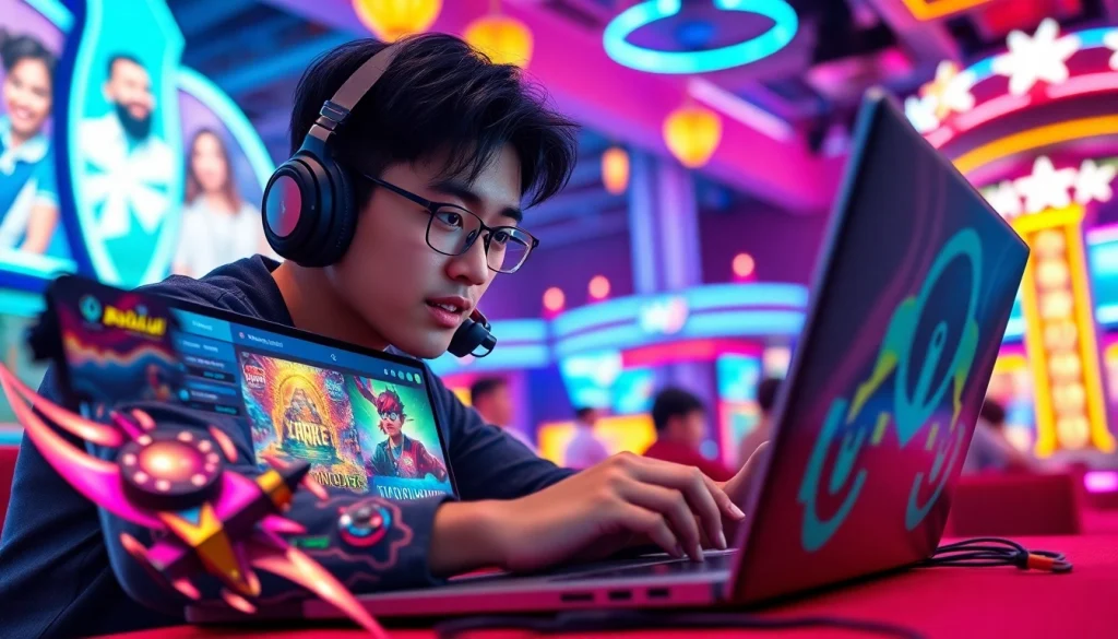 Ikuti bolahiu game dengan gamer yang fokus beraksi di kasino online yang meriah