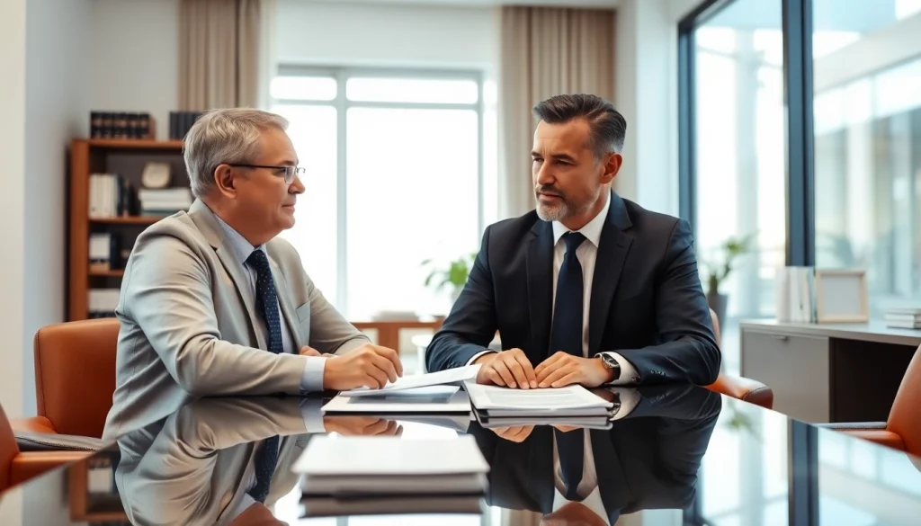 Consultation at https://www.timgrabeattorney.com showcasing attorney and client discussing personal injury case details.