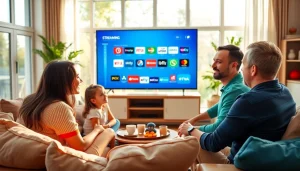 Experience seamless entertainment with https://vizomate.com in a cozy living room setting.