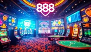 Experience the thrilling world of 888new with engaging online casino games in a vibrant setting.