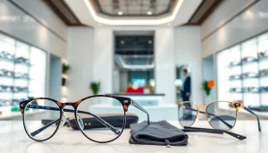 Enhance your style with premium eyewear from specsdr.com showcasing elegant designs in a chic store.