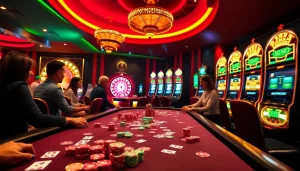 Engaging casino atmosphere featuring poker chips and cards on a table at https://juliealexanderart.com/section/.