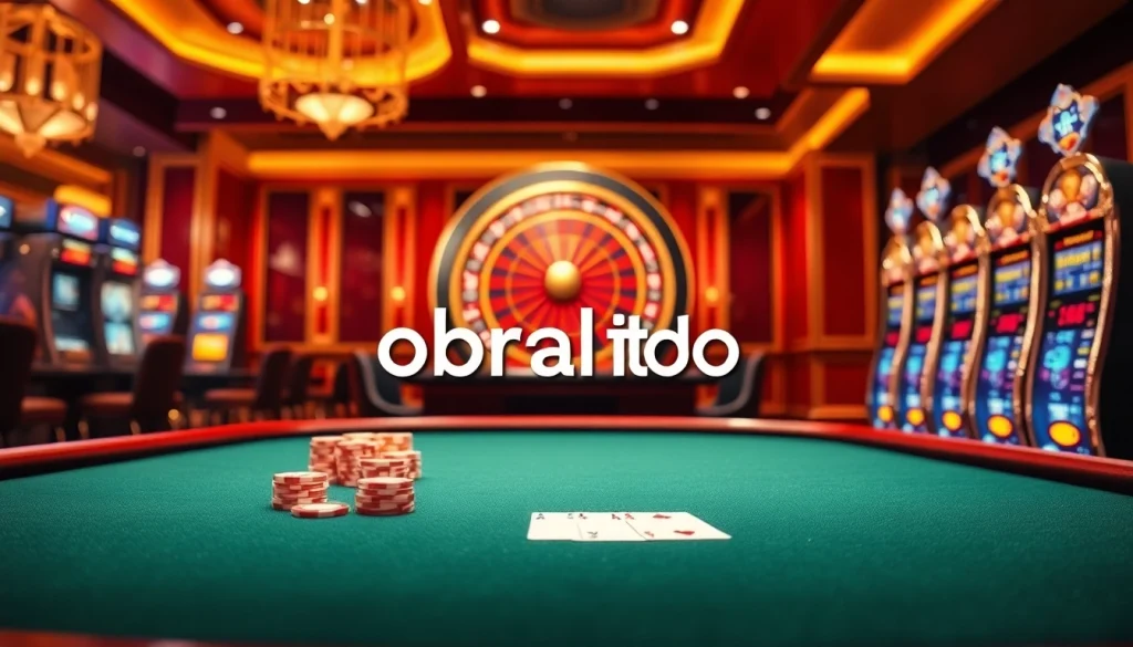 Engage with obral toto gaming opportunities at this luxurious casino showcasing poker tables and slot machines.
