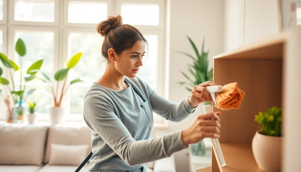 Enhance your space with a professional Cleaning service handling a living room clean.