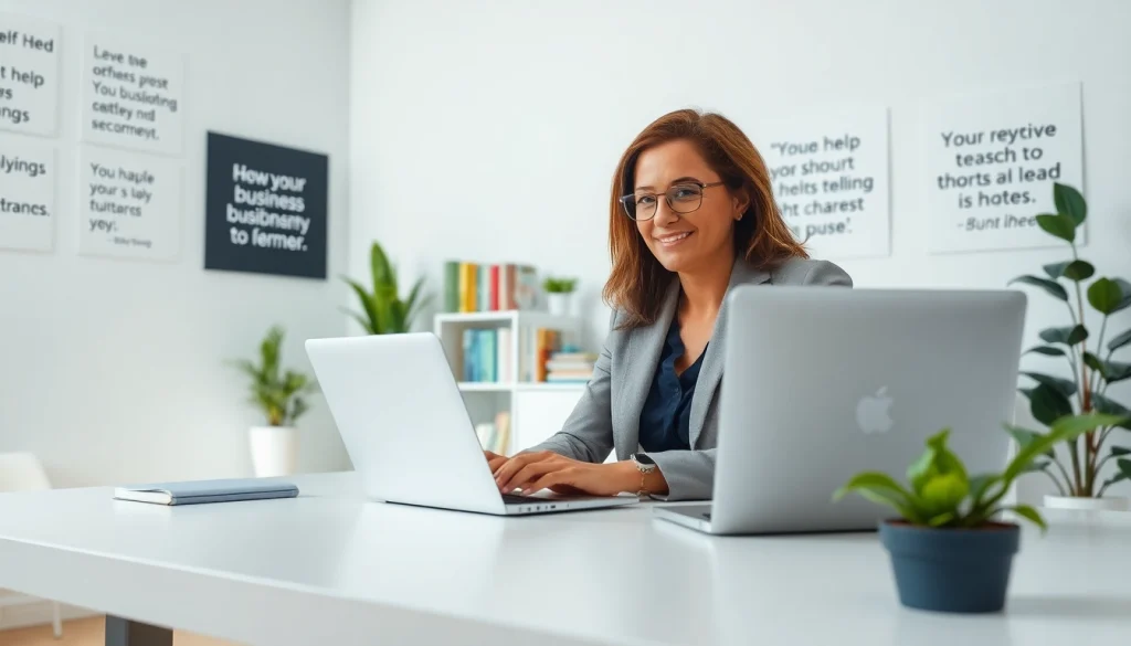 Find a business coach near me focused on professional development in a modern office.