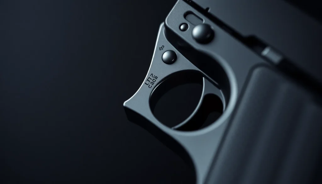A close-up view of a super safety trigger emphasizing its sleek design and precision engineering.