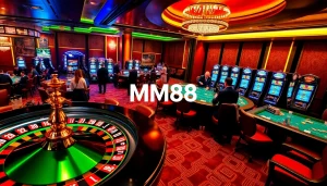 Experience thrilling gaming action at MM88 casino with luxurious tables and high-stakes excitement.